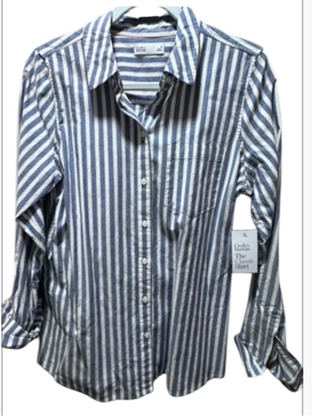 NWT Croft & Barrow Classic Striped Button-Down Cotton Shirt Small